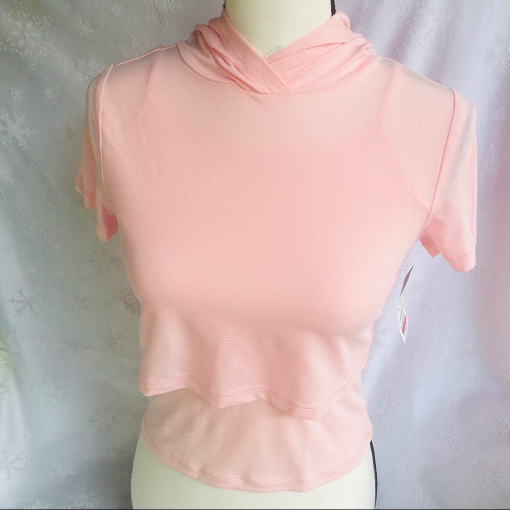NWT GIRLS PINK CAMISOLE WITH HOODIE TOP M PINK IDEOLOGY